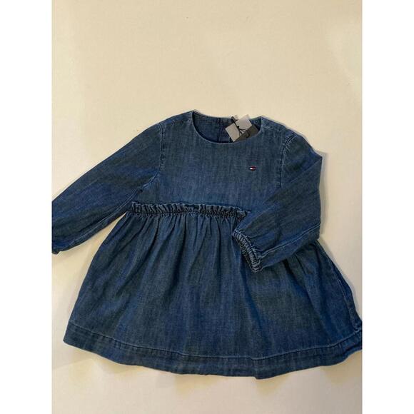 TOMMY HILFIGER BABY GIRL'S DENIM JEANS DRESS SIZE 24  M - Picture 5 of 6